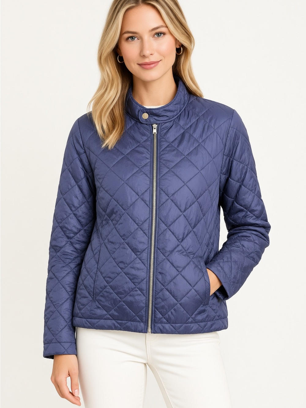 NWOT J McLaughlin Navy Blue Quilted Jacket Small